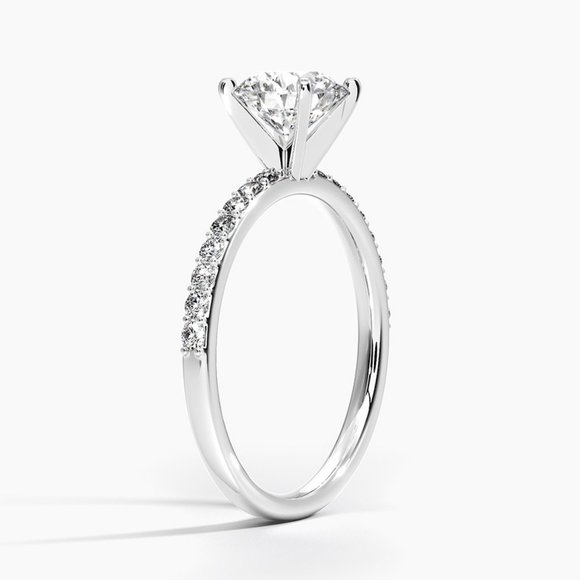 IGI 1.23 CTW Round Cut Lab Diamond Ring 14k Gold, F-VS1 - Picture 2 of 5